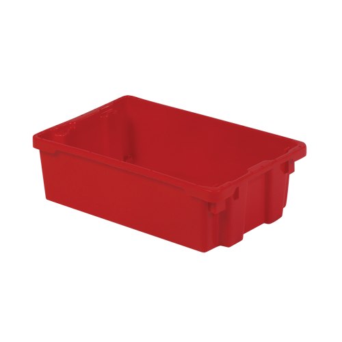 Polylewton Stack-N-Nest&reg; Containers, 6.2" x 20.1" x 13", Red Equipex