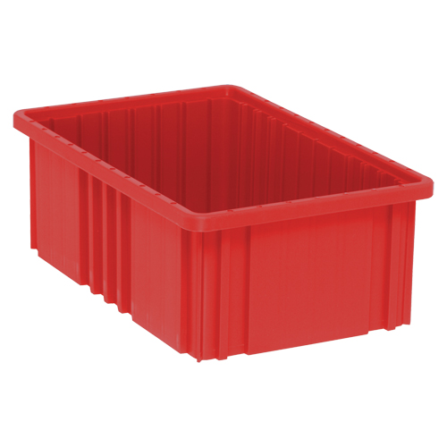 Contenants Divider Box, Plastique, 16,5" la x 10,9" p x 6" h, Rouge Equipex