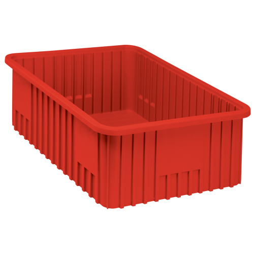 Contenants Divider Box, Plastique, 22,5" la x 17,5" p x 8" h, Rouge Equipex