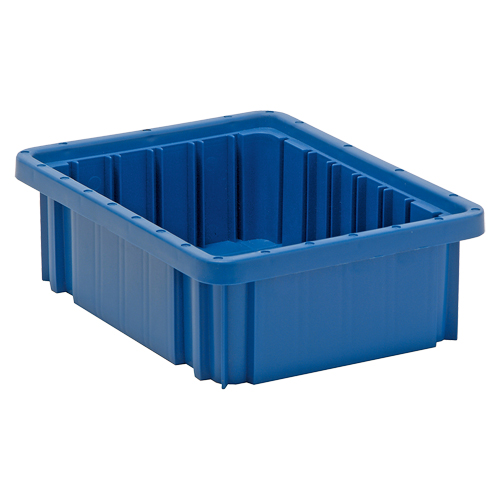 Contenants Divider Box, Plastique, 10,9" la x 8,3" p x 3,5" h, Bleu Equipex