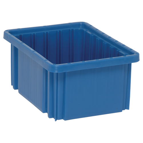 Contenants Divider Box, Plastique, 10,9" la x 8,3" p x 5" h, Bleu Equipex