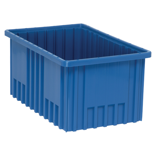 Divider Box&reg; Containers, Plastic, 16.5" W x 10.9" D x 8" H, Blue Equipex