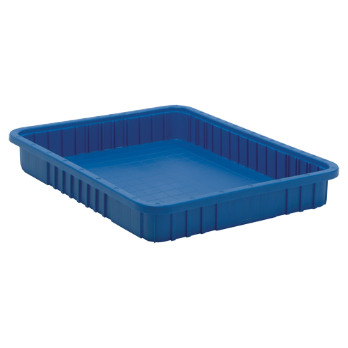 Divider Box&reg; Containers, Plastic, 22.5" W x 17.5" D x 3" H, Blue Equipex