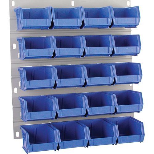 Hanging Panel, 20 Bins, 18" W x 1" D x 19" H Equipex