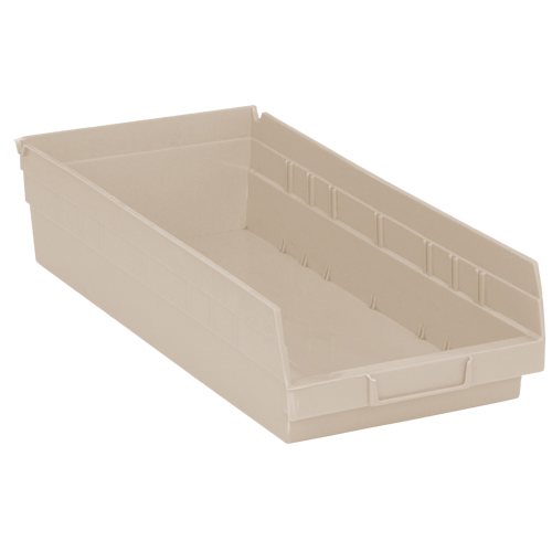 Economy Shelf Bin, 8-3/8" W x 4" H x 17-7/8" D, Ivory Equipex
