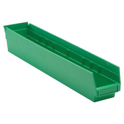 Bac pour &eacute;tag&egrave;re &eacute;conomique, 4-1/8" la, 4" h x 23-5/8" p, Vert Equipex