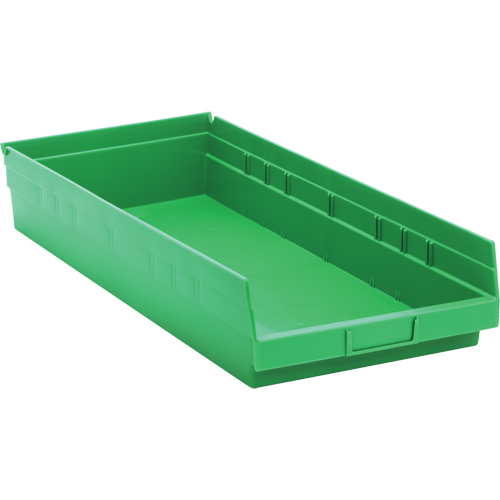 Shelf Bins, 11-1/8" W x 4" H x 23-5/8" D, Green, 50 lbs. Capacity Equipex