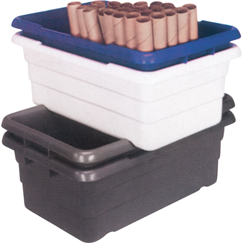 Bacs empilables en crois&eacute;, 16" la x  p x 8,5" h, Gris Equipex