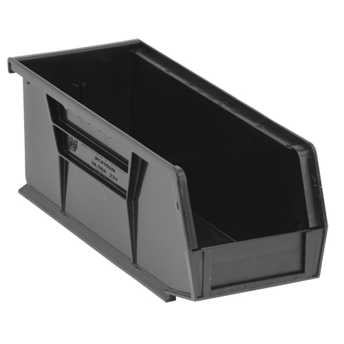 Ultra Stack & Hang Bin, 4-1/8" W x 4" H x 10-7/8" D, Black Equipex