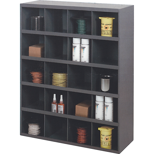 Storage Bin Cabinets, Steel, 20 Drawers, 33-3/4" x 12" x 42", Grey Equipex