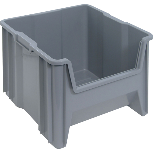 Contenants &agrave; empiler g&eacute;ants, 16,5" la x 17,5" p x 12,5" h, Gris Equipex
