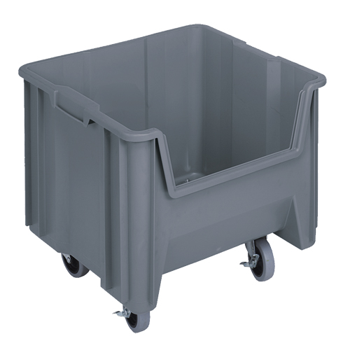 Mobile Giant Stack Container, 12-1/2" H x 16-1/2" W x 17-1/2" D, 250 lbs. Capacity, Grey Equipex