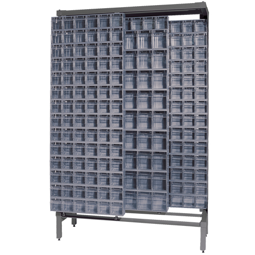 Free-Standing Tip-Out Bins Slider System, 48" W x 18" D x 77" H, 303 Drawers Equipex