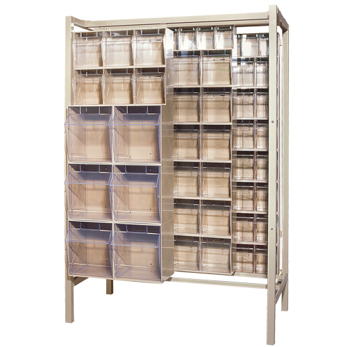 Free-Standing Tip-Out Bins Slider System, 51-1/4" W x 26" D x 77" H, 101 Drawers Equipex