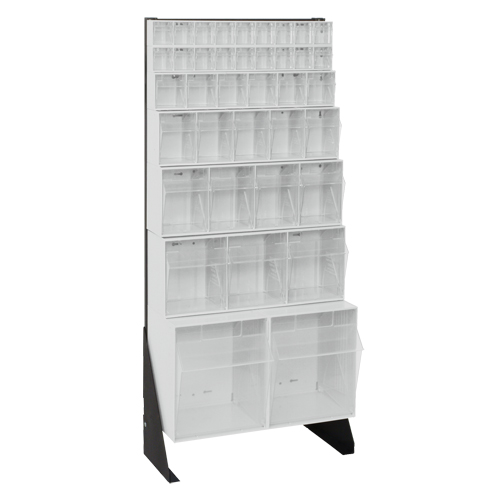 Tip-Out Bins Stand, 23-5/8" W x 8" D x 52" H, 38 Drawers Equipex