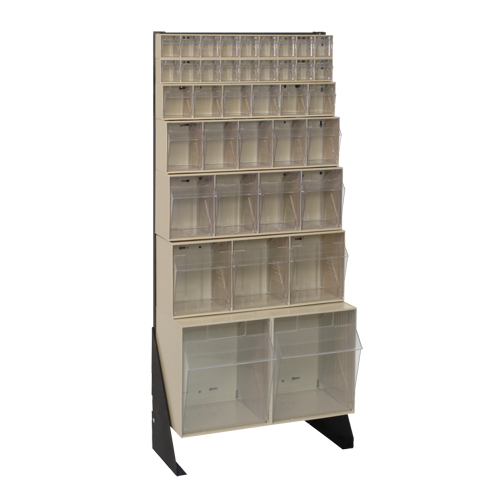 Tip-Out Bins Stand, 23-5/8" W x 8" D x 52" H, 38 Drawers Equipex