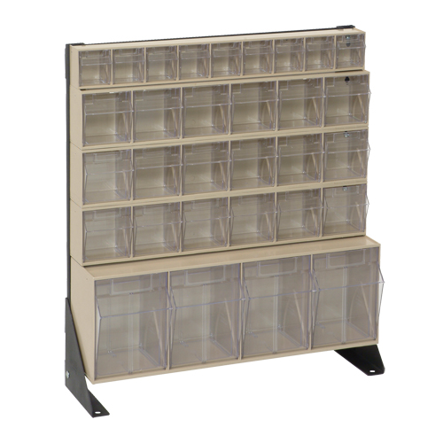 Tip-Out Bins Stand, 23-5/8" W x 8" D x 28" H, 31 Drawers Equipex