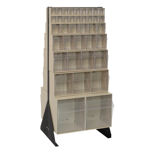 Tip-Out Bins Stand, 23-5/8" W x 16" D x 52" H, 76 Drawers Equipex