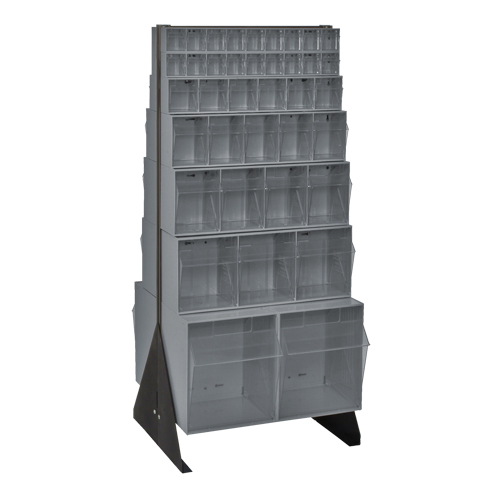 Tip-Out Bins Stand, 23-5/8" W x 16" D x 52" H, 76 Drawers Equipex