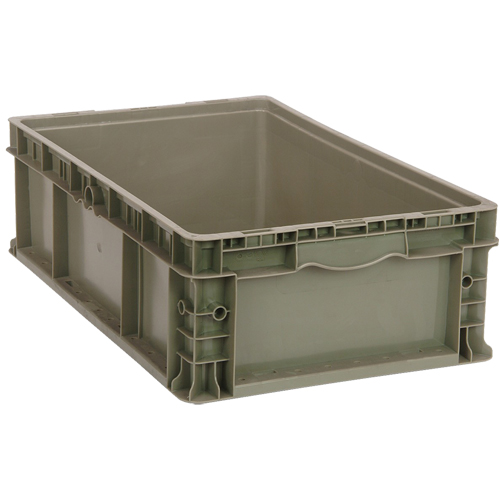 Stacking Container, 15" W x 15" D x 9.5" H, Grey Equipex