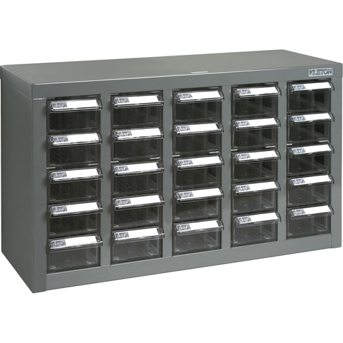 Casiers pour pi&egrave;ces KPC-600, Acier galvanis&eacute;, 25 tiroirs, 23-1/10" x 8-7/10" x 13-4/5", Gris Equipex