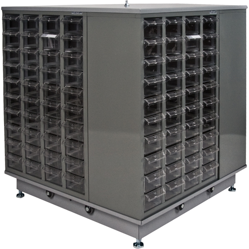 Casiers pour pi&egrave;ces KPC-600, Acier galvanis&eacute;, 40 tiroirs, 18-3/10" x 8-7/10" x 25-3/10", Gris Equipex