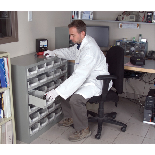 KPC-HD Heavy-Duty Parts Cabinet, Galvanized Steel, 30 Drawers, 34-3/5" x 15-7/10" x 34-3/5", Grey Equipex