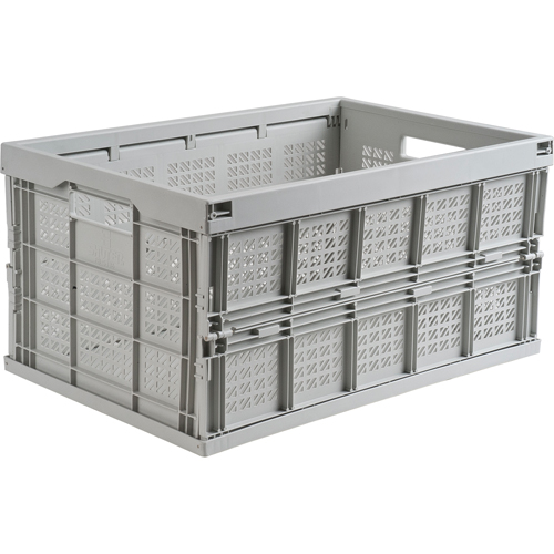 Collapsible Container, 21" L x 14" W x 10.5" H, Grey Equipex