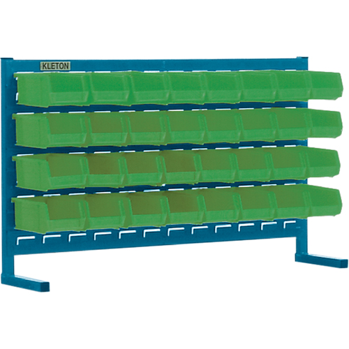 Louvered Rack with Bins, 32 Bins, 36" W x 8-1/4" D x 22" H Equipex