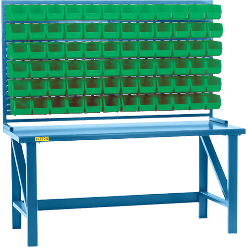 Louvered Rack with Bins, 36 Bins, 72" W x 15" D x 40" H Equipex