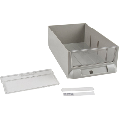 Tiroir de rechange pour armoires de pi&egrave;ces KPC-200, Plastique, 5-3/8" la x 9-13/16" p, 3-3/10" h, Gris Equipex