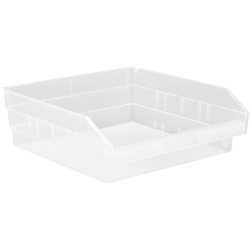 Bacs de rangement pour tablettes, 11-1/8" la x 4" H x 11-5/8" p, Transparent, Capacit&eacute; 30 lb Equipex