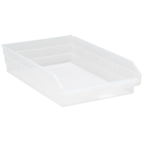 Bacs de rangement pour tablettes, 11-1/8" la x 4" H x 17-7/8" p, Transparent, Capacit&eacute; 40 lb Equipex