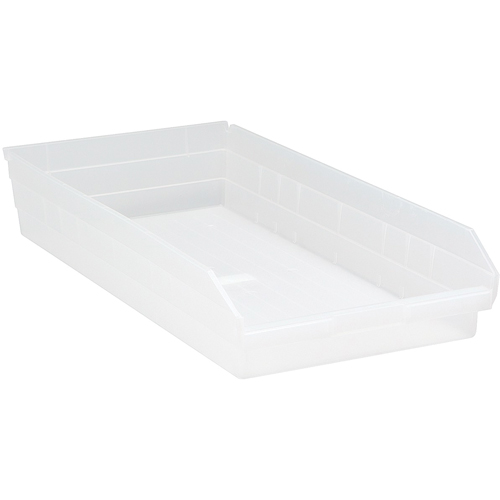Bacs de rangement pour tablettes, 11-1/8" la x 4" H x 23-5/8" p, Transparent, Capacit&eacute; 50 lb Equipex