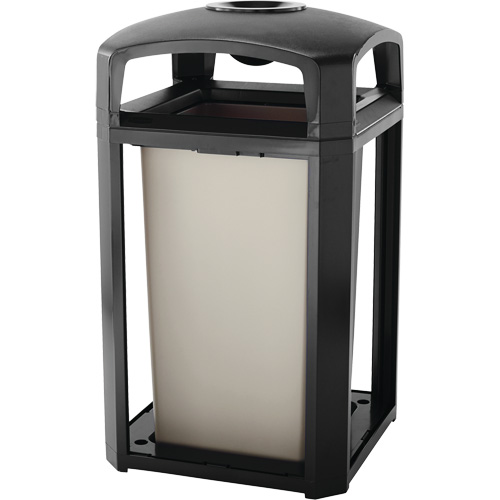 Cendrier et corbeille pour d&eacute;chets de s&eacute;rie classique de s&eacute;rie Landmark, Plastique, Capacit&eacute; 50 gal. US, Hauteur 46-1/2" Equipex