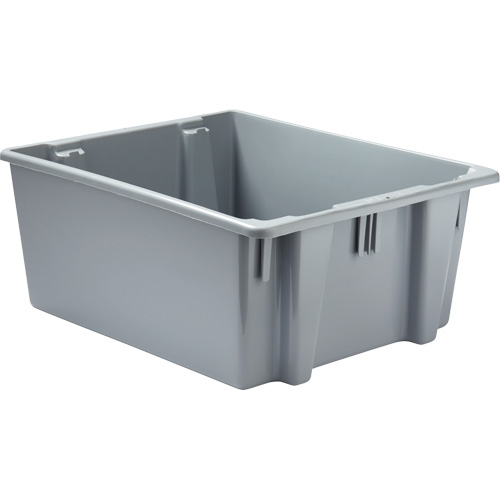 Caisse-palette empilable et emboîtable, 10" x 19,5" x 23,5", Gris Equipex