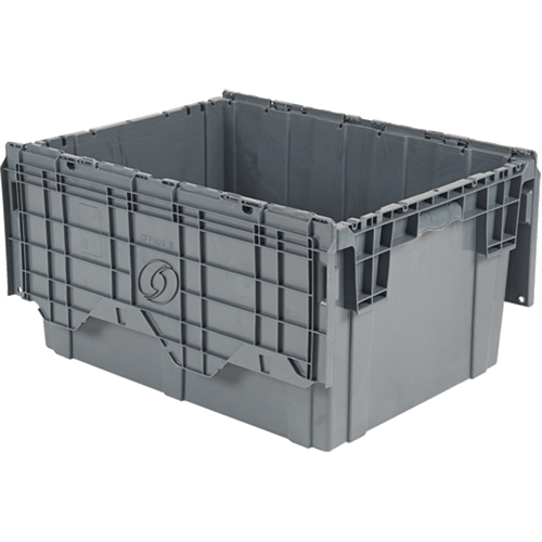 Flipak Polyethylene Plastic (PE) Distribution Containers, 27.9" x 20.9" x 15.2", Grey Equipex
