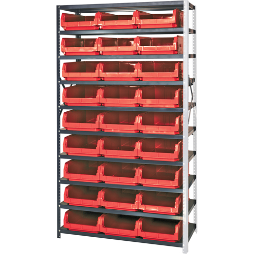 Shelving Unit with Stacking Bins, Steel, Magnum Bin, 650 lbs. Capacity, 42" W x 76" H Equipex