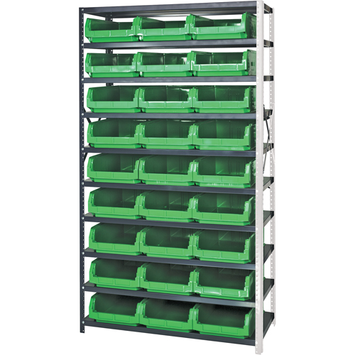 &eacute;l&eacute;ment de rayonnage avec bacs empilables, Acier, Bac Magnum, Capacit&eacute; 650 lb, 42" la x 76" h Equipex