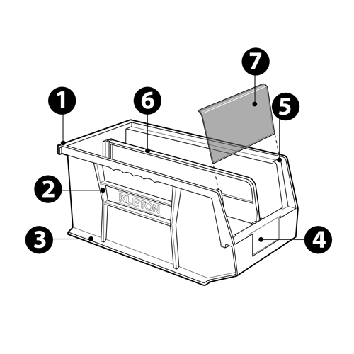 Stack & Hang Bin, 4-1/8" W x 3" H x 7-3/8" D, Blue Equipex