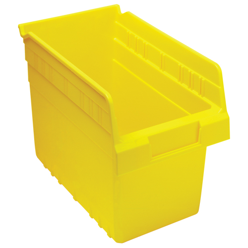 Store-Max Shelf Bins, 6-5/8" W x 8" H x 11-5/8" D, Yellow, 44 lbs. Capacity Equipex