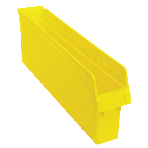 Store-Max Shelf Bins, 4-3/8" W x 8" H x 23-5/8" D, Yellow, 68 lbs. Capacity Equipex