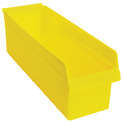 Store-Max Shelf Bins, 8-3/8" W x 8" H x 23-5/8" D, Yellow, 68 lbs. Capacity Equipex