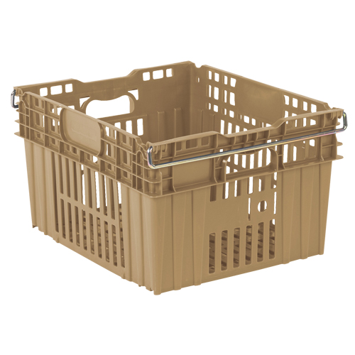 Contenant en plastique empilable Stack-N-Nest pour l'agriculture, 20" x 24" x 13,4", Beige Equipex