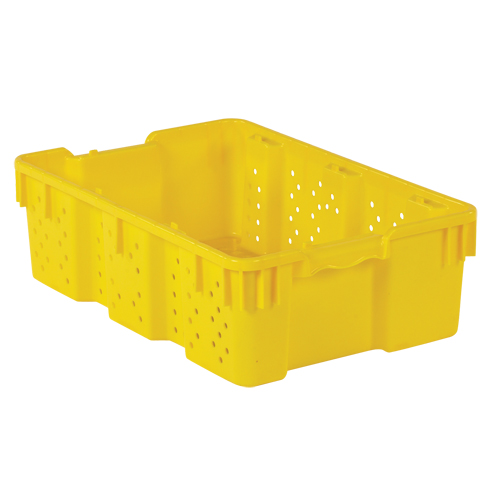 Contenant en plastique empilable Stack-N-Nest pour l'agriculture, 16" x 23,9" x 7,3", Jaune Equipex