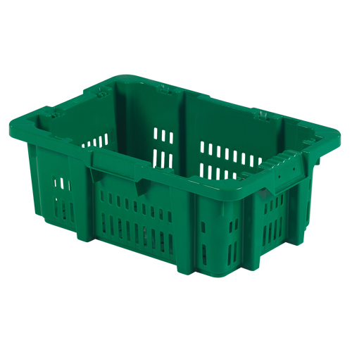 Contenant en plastique Stack-N-Nest pour la manutention des aliments, 16" x 23,9" x 8,8", Vert Equipex