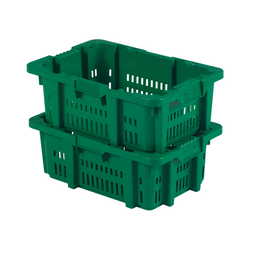 Contenant en plastique Stack-N-Nest pour la manutention des aliments, 16" x 23,9" x 8,8", Vert Equipex