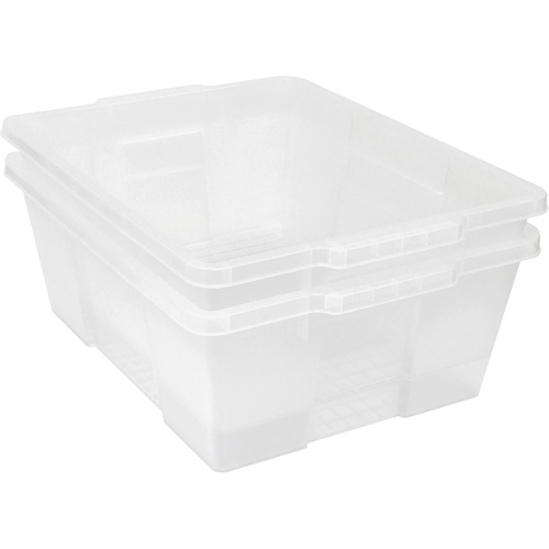 Contenant avec loquets en plastique,  la x 21" p x 7,75" h, Transparent Equipex