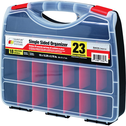 Boîte &agrave; compartiments en plastique, 12-1/4" la x 15" p x 2-3/4" h, 23 compartiments Equipex