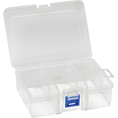 Boîte &agrave; compartiments en plastique, 4,75" la x 6,75" p x 2,25" h, 6 compartiments Equipex